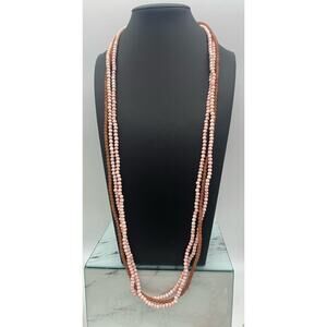 Vintage Sandra David Signed Pink And Rose Colored Beaded Necklace Soft Feminine